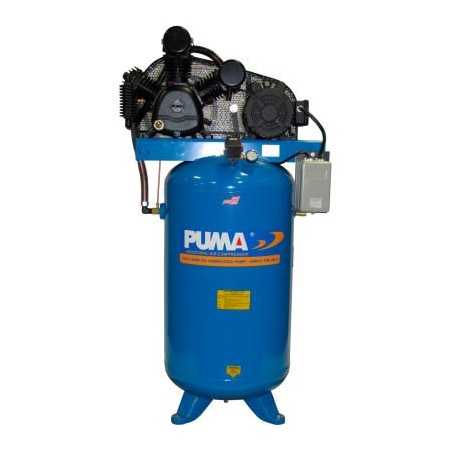 Puma Puma TUK-5080VM, 5 HP, Two-Stage Compressor, 80 Gallon, Vertical, 175 PSI, 22 CFM, 1-Phase 230V TUK-5080VM